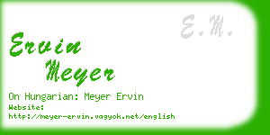 ervin meyer business card